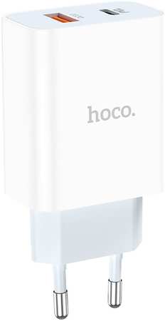 Сетевое зарядное устройство Hoco 207576 type-c - type-c 1xUSB, 1xUSB Type-C 3 А белый 965044486579017