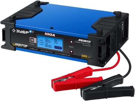 Пуско-зарядное устройство для АКБ ЗУБР И-ЗП-400 12/24 В, 100А, 5-30А, инверторное 965044486820938