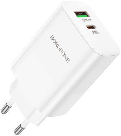 Сетевое зарядное устройство Borofone BN10 1x USB Type A, 1xUSB Type-C 3 А белый 965044486890316
