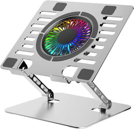 KS-IS Охлаждающая подставка для ноутбука до 16″, регулировка наклона и высоты, RGB подсветка Stand 965044487493015