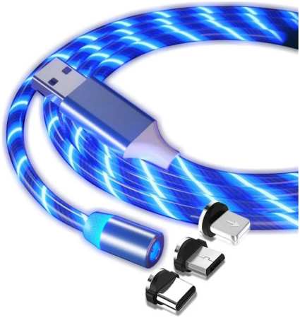 Кабель KICT USB Type C - MIcro - Lighting синий 965044487884987