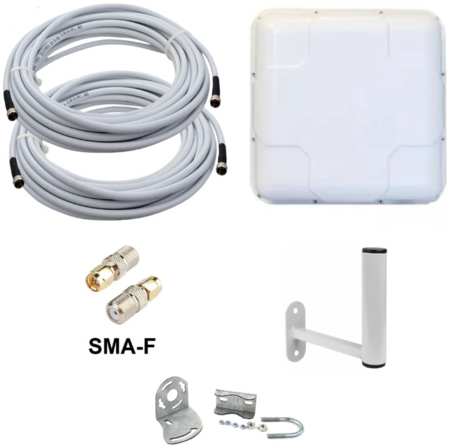Smart Home Усилитель интернет сигнала 2G/3G/WiFi/4G антенна MIMO 15 dBi -F + SMA-male