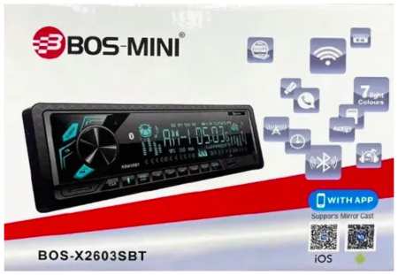 Автомагнитола XPX BOS-X2603SBT черный 1din BOS-mini 965044488431435