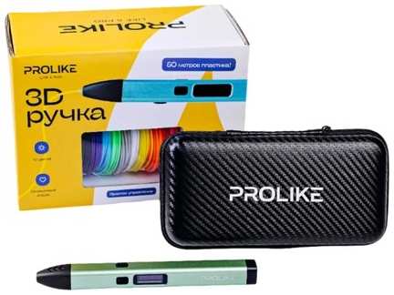 3D ручка Prolike с дисплеем, большой набор пластика, зеленый 965044488440288