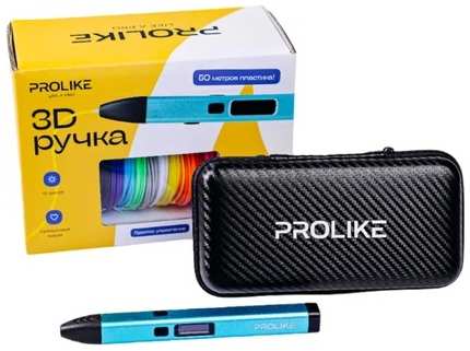3D ручка Prolike с дисплеем, большой набор пластика, голубой 965044488440669