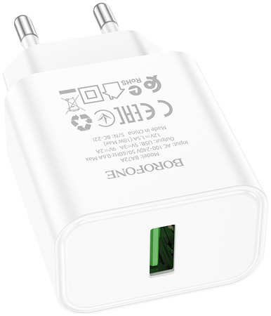 Сетевое зарядное устройство Borofone 1xUSB 3 А белый 965044488553823