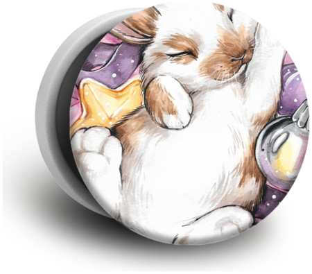 Case Place Попсокет белый с рисунком ″Кролик спит″ POP01-110-5 965044488987530