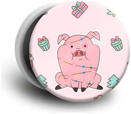 Case Place Попсокет с рисунком ″Розовая свинка″ POP01-110-5