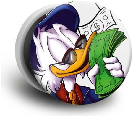 Case Place Попсокет белый с рисунком ″Scrooge McDuck with Money″ POP01-110-6 965044488987595