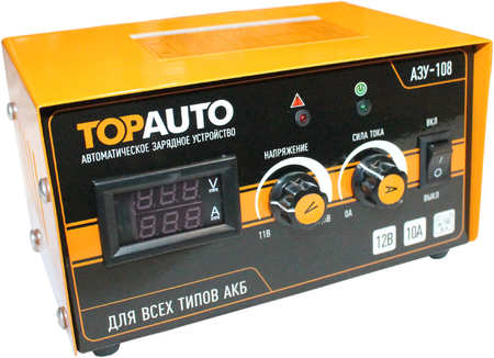 ТОП АВТО Зарядное устройство 10А 12V автоматическое, ручной режим (амперметр) (ЗавоДилА)