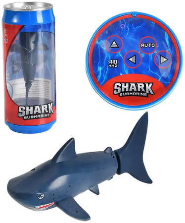 Create Toys Радиоуправляемая рыбка-акула (синяя, водонепроницаемая в банке) - 3310H-BLUE 965844412041826