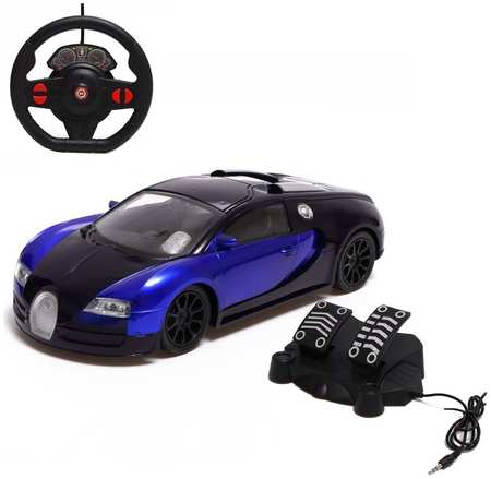 Машина радиоуправляемая «Купе», в комплекте педали и руль, работает от батареек, синий 965844414016367