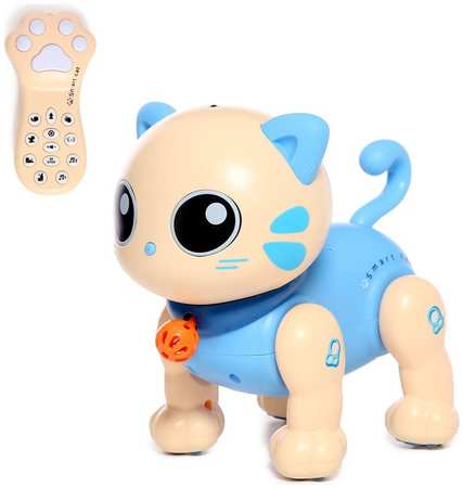 ZHORYA Кошка - робот, радиоуправляемый «Котёнок», русское озвучивание, свет, цвет синий 965844414302413