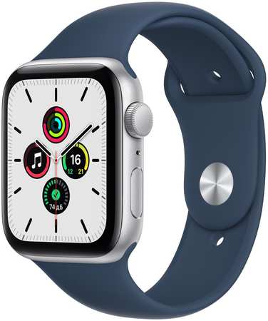 Смарт-часы Apple Watch SE A2352 44 мм, silver aluminum case, abyss blue sport band 965844416245363