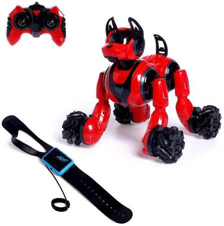 Робот-собака «Кибер пёс», управление жестами, световые и звуковые эффекты, цвет красный 965844420453857