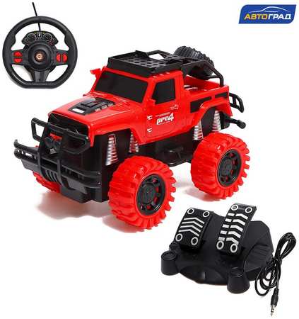 АВТОГРАД Джип радиоуправляемый ″Truck″, педали и руль, работает от акб,1:18 цвет красный Радиоуправляемая игрушка 965844420846992