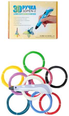 Комплект 3Д ручка NIT-PEN2 фиолетовая + пластик ABS 10 цветов по 10 метров 965844421536102