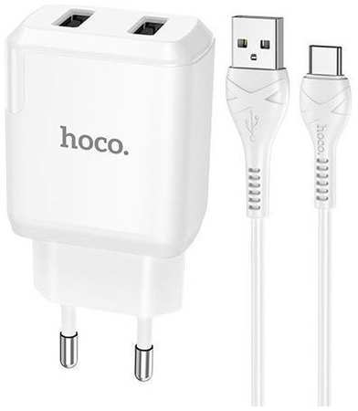 Сетевое зарядное устройство HOCO N7 2USB 2.1A Micro USB 1м белый 965844422334624