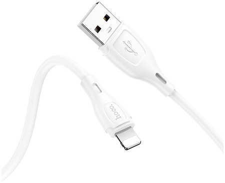 Кабель USB HOCO X61 Ultimate silicone USB - Lightning 2.4А, 1м, белый