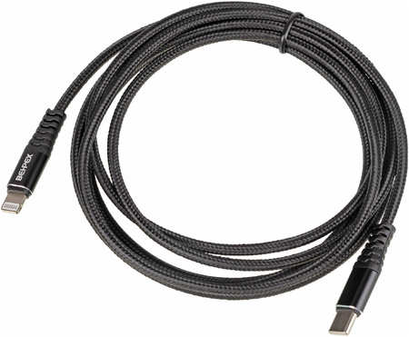 Кабель Behpex PD quick charge, Lightning (m) - USB Type-C (m) в оплетке, 2 м, черный 965844422680459