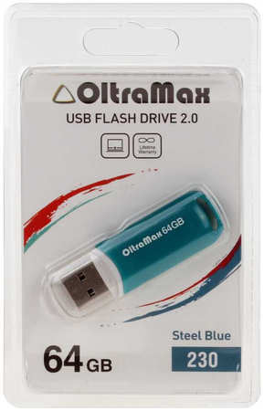 Флэш драйв USB OltraMax 230 64GB 2.0 Steel OM-64GB-230