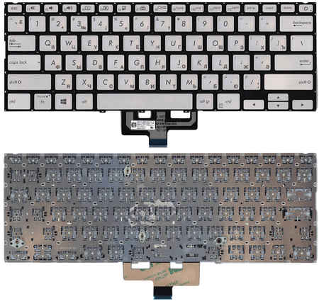 OEM Клавиатура для ноутбука Asus ZenBook UX433FA серебристая с подсветкой 965844424132400