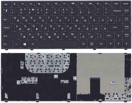 OEM Клавиатура для ноутбука Lenovo IdeaPad Yoga 13 черная c черной рамкой 965844424132465
