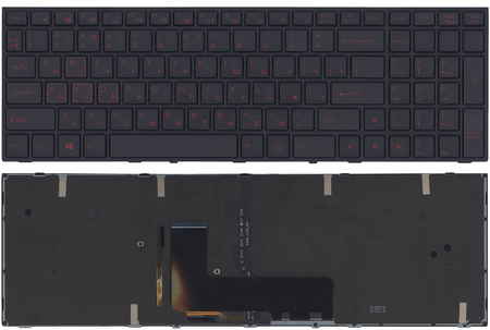 OEM Клавиатура для ноутбука DNS Clevo P651 черная с рамкой с подсветкой