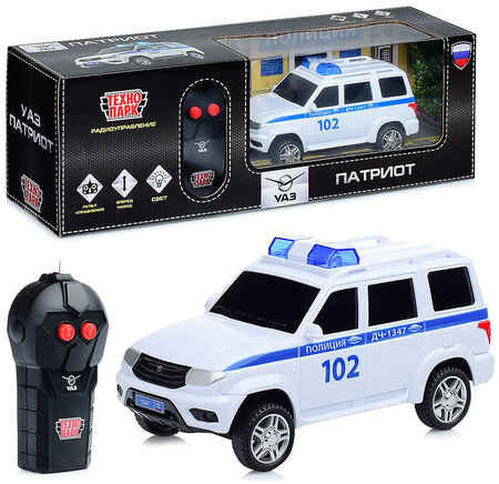 Технопарк Машина р/у УАЗ Патриот, Полиция, 15,5 см, (свет, ) в коробке