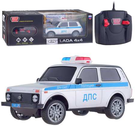 Технопарк Машина р/у LADA Полиция 18 см, (свет, сер) в коробке