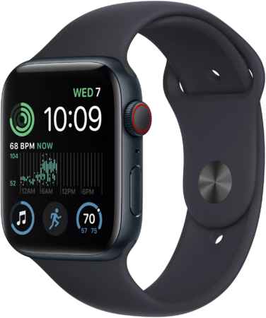 Смарт-часы Apple Watch SE (2022) GPS 44мм Aluminum Case with Sport Band Midnight S/M SE Gen 2 965844424444202