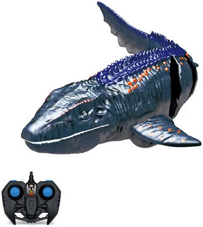 Радиоуправляемый динозавр CS Toys Мозазавр, плавает в воде, синий, акб, D03-BLUE Радиоуправляемый динозавр Мозазавр (плавает в воде, синий, акб) - D03-BLUE 965844425676752