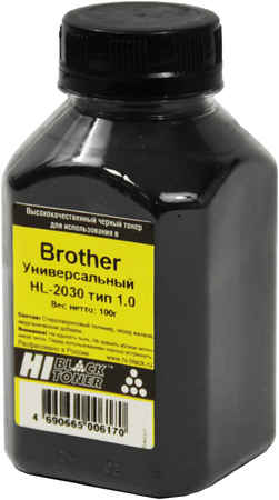 Тонер Hi-Black подходит для Brother HL-2030 Тип 1.0 100г, банка Универсальный