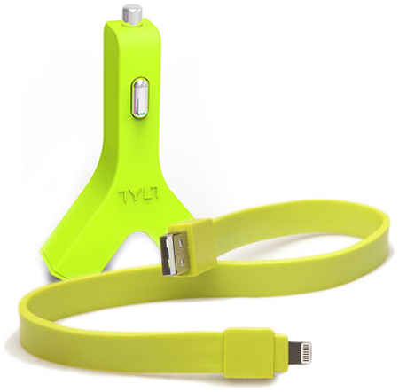Автомобильное зарядное устройство Tylt Y-charge 2 USB 4.2 А с ленточным кабелем