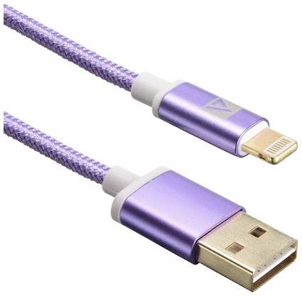 Кабель USB ACD-Style Lightning USB-A 2-сторонние коннекторы, нейлон, 1 м, фиолетовый 965844426146854