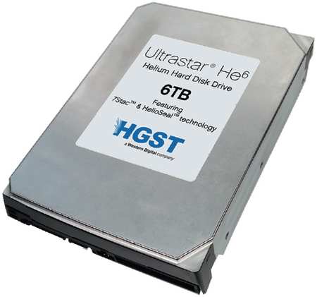 HGST Жесткий диск HDD 6.0Tb HGST, SATA-III, 128Mb, 7200rpm, Ultrastar He8 HUH728060ALE604