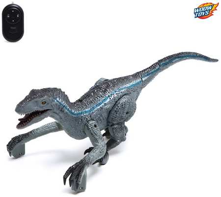 WOOW TOYS Динозавр радиоуправляемый «Велоцираптор», цвет серый 965844426554170