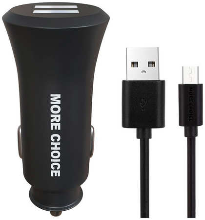 Автомобильное зарядное устройство More Choice 2USB 2.4A для micro USB AC23m Black 965844426960022