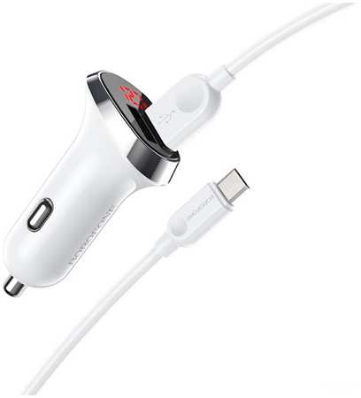 АЗУ 2USB 2.4A для micro USB с LED дисплеем Borofone BZ15 White 965844427219382