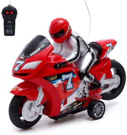 Мотоцикл радиоуправляемый «Спортбайк», работает от батареек, цвет красный 965844428012584