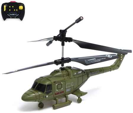Bazar Вертолет радиоуправляемый «Армия», заряд от USB, свет, цвет зелёный 965844428521022