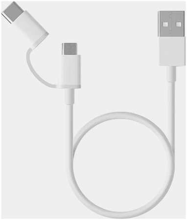 Кабель Xiaomi 2 в 1 USB - Micro USB/Type-C 1 м, белый 965844429426023