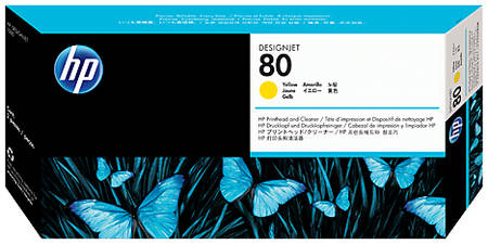 Картридж для струйного принтера HP 80 (C4823A) Yellow + Очиститель 965844444102436