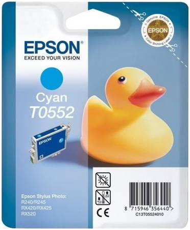 Картридж для струйного принтера Epson C13T05524010, голубой, оригинал 965844444102845