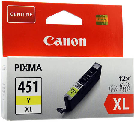 Картридж для струйного принтера Canon CLI-451YXL (6475B001) желтый, оригинал 965844444107796