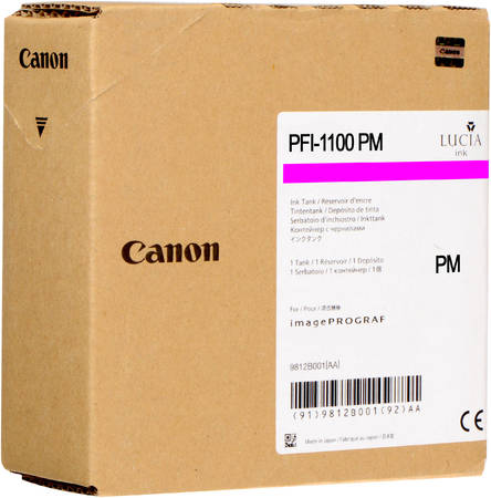 Картридж для струйного принтера Canon PFI-1100 PM пурпурный, оригинал PFI-1100 РМ 965844444109204