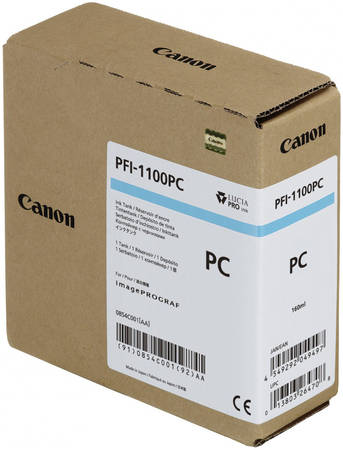Картридж для струйного принтера Canon PFI-1100C голубой, оригинал 965844444109222
