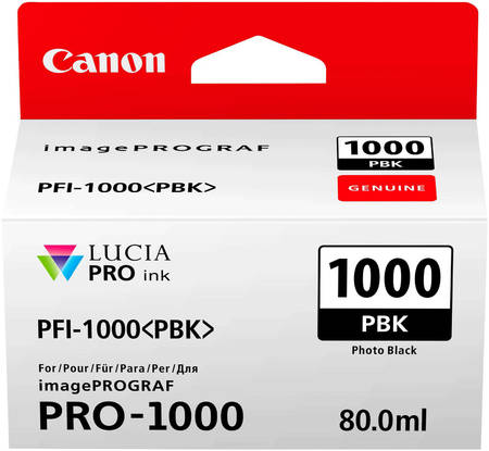 Картридж для струйного принтера Canon PFI-1000 PBK , оригинал