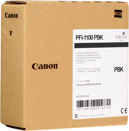 Картридж для струйного принтера Canon PFI-1100 черный, оригинал PFI-1100 PВК 965844444109734