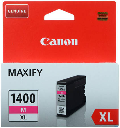 Картридж для струйного принтера Canon PGI-1400XL M пурпурный, оригинал 965844444109757